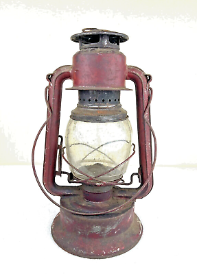 #ad #ad Antique Paull’s No. 230 Lantern Kerosene Clear Glass Globe Old Red Paint 13” $32.24