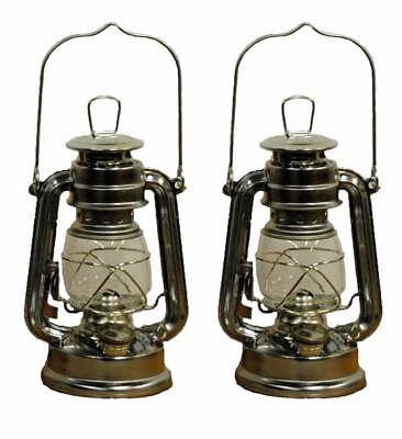 #ad Silver Hurricane Kerosene Oil Lantern Hanging Light Lamp $13.90