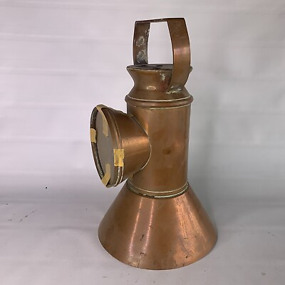 #ad Railroad Lantern Copper Caboose Train Carriage Lamp Railroadiana Vintage Decor $105.00