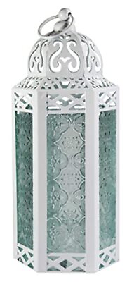 #ad White Moroccan Candle Lantern Decorative Candle Holder Lamp for Table or Hang... $32.56
