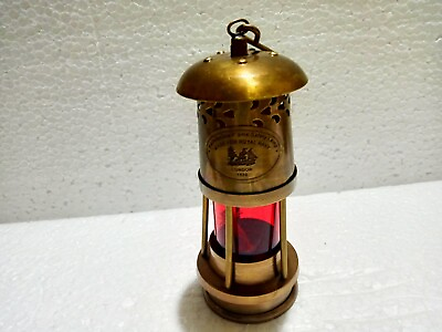 #ad Oil Lantern Antique Brown Nautical vintage Brass Glass Lantern Working Decor $39.99
