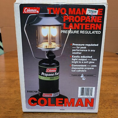 #ad Vintage Coleman Model 5152C700 Double Mantle Propane Lantern Open Box See Pics $33.26