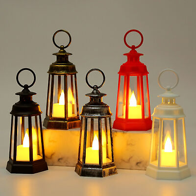 #ad LED Candle Lantern Holders Warm Lights Home Decor Ornament Hand Held Lanterns $10.29
