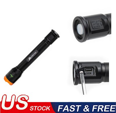 #ad NEW 1600 Lumens LED Hybrid Power Flashlight Rechargeable Battery Included $32.29