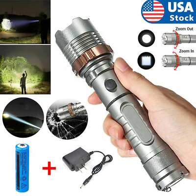 #ad Brightest 9900000LM LED High Power Rechargeable Torch Light Tactical Flashlight $11.99