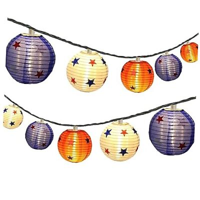 #ad #ad Lantern String Lights Red White and Blue Nylon Hanging Red blue white lights $26.85