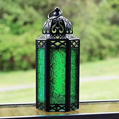 #ad Vela Lanterns Decorative Candle Lantern Holders Green Glass Medium $24.19