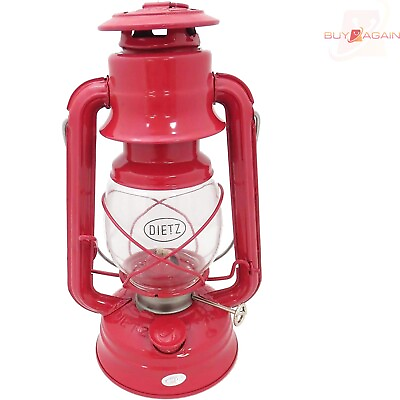 #ad Red Retro Oil Burning Lantern Includes Lamp Globe Burner amp; Wick Strip $50.32