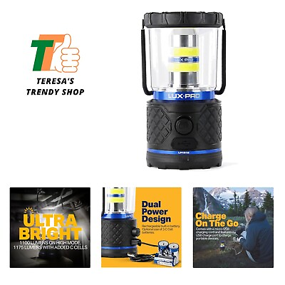 #ad Rechargeable Dual Power 1100 Lumen LED Lantern for Up to 150 Hours of Use C... $62.99