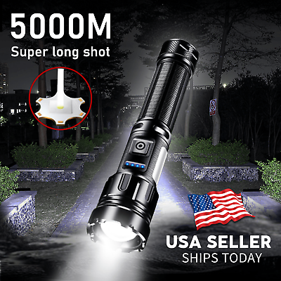 #ad 1000000 Lumens LED Flashlight Tactical Light Super Bright Torch USB Rechargeable $13.49