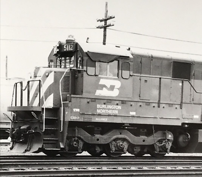 #ad Burlington Northern Railroad BN #5112 C30 7 Locomotive Train Bamp;W Photo Aurora IL $9.99