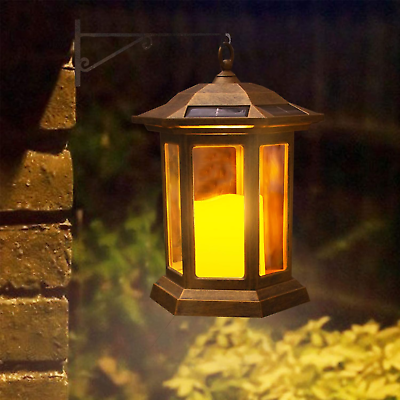 #ad Solar Lantern Outdoor Outdoor Hanging Candle Lanterns LED Lights PVC Waterpro $40.34