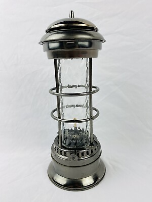#ad #ad Unique Vintage Silver Lantern Round Swirl Glass Hangable Oil Lamp 12 in High $33.01