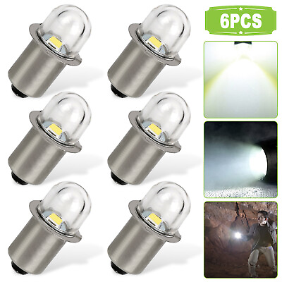 #ad 6Pcs P13.5S LED Flashlight Torch Lamp Upgrade Light Bulbs 3V White Super Bright $9.48