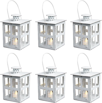#ad Decor 6PCS Mini Lanterns Decorative for Wedding Centerpieces Bulk White $47.45
