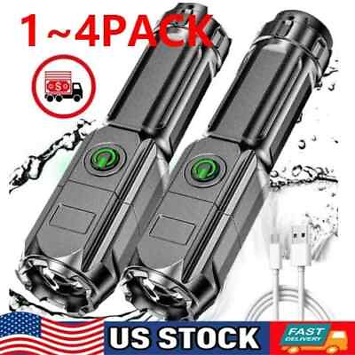 #ad Rechargeable 990000LM LED Flashlight Tactical Police Super Bright Torch Zoomable $15.99