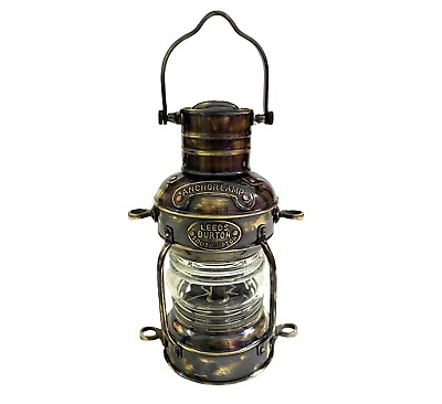 #ad Antique Brass Oil Lantern Vintage Maritime Ship Boat Light Nautical Oil Lamp $92.07
