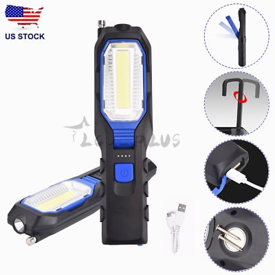 #ad Rechargeable COB LED Magnetic Work Light Car Garage Inspection Lamp Hand Torch $15.65