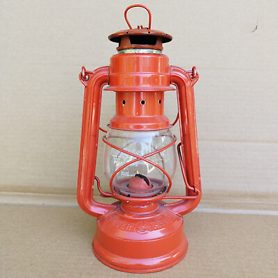#ad Old kerosene lantern Feuerhand BABY 275 Germany Western original glass NIER Red $50.00