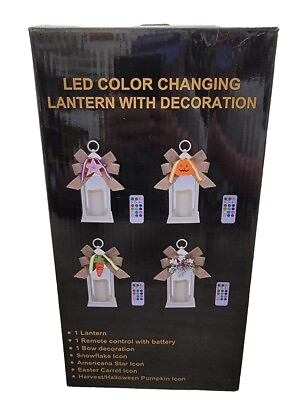 #ad LED Color Changing Lantern with 4 Different Decorations with Remote New $18.99