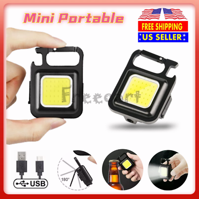 #ad 800 Lumens Mini COB Flashlights Bright Rechargeable Keychain Small Flashlight $6.61