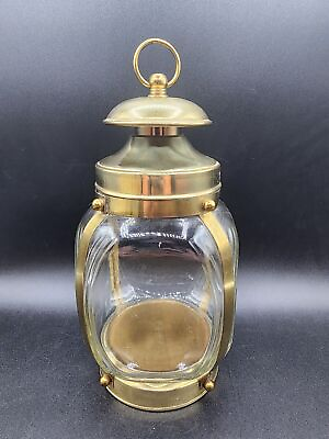#ad Vintage Brass And Glass lantern Light Lamp Candle Tea Light $34.99