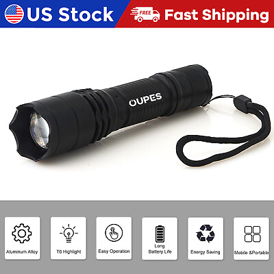 #ad OUPES Rechargeable Flashlight Zoomable 5 Models LED Super Bright Fishing Outdoor $6.99