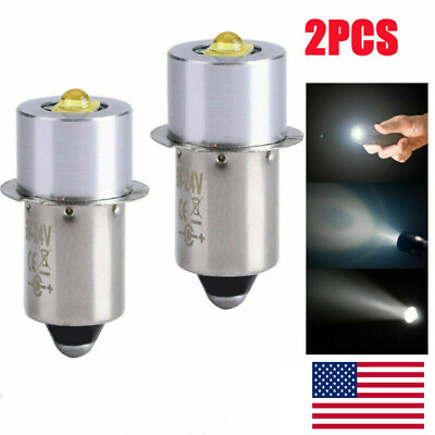 #ad 1 2 x LED P13.5S Upgrade Bulbs Flashlight PR2 Bulb Replacement 2 3 4 C D AA Cell $6.39