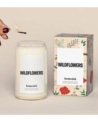 #ad Homesick Wildflowers Scented Candle White $22.99