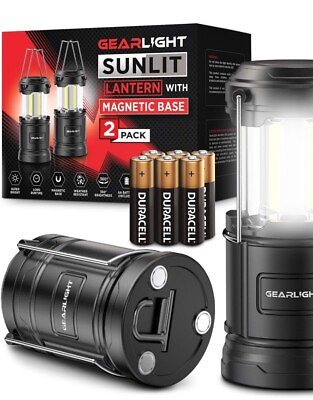 #ad Camping Lanterns 2 Count Collapsible Magnetic Base LED Lights 360° Brightness $15.99