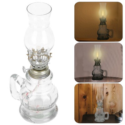 #ad Vintage Glass Kerosene Lamp Retro Kerosene Lamp Portable Antique Oil Lantern $13.86