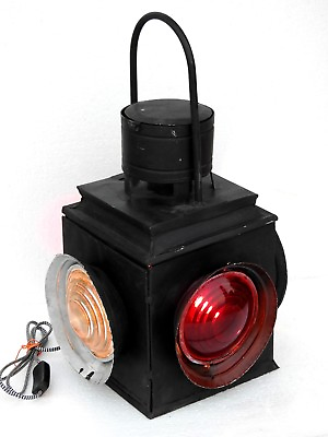 #ad #ad Railroad Lantern Vintage Light Electric Antique Lamp Switch 4 Way Signal Indian $324.50