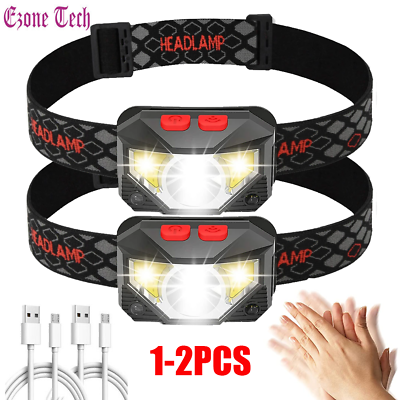 #ad Headlamp Rechargeable Super Bright LED Head Light Forehead Flashlight Fr Outdoor $17.01