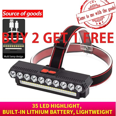 #ad 35LED Headlamp Super Bright Lumen Rechargeable Head Light Flashlight Torch Lamp# $7.99