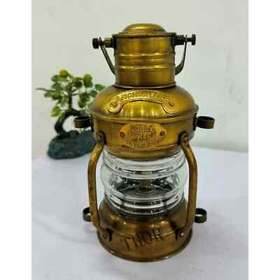 #ad Maritime Nautical Brass Lighthouse Lantern Ship Lamp Oil Lantern Antique Brass $72.66