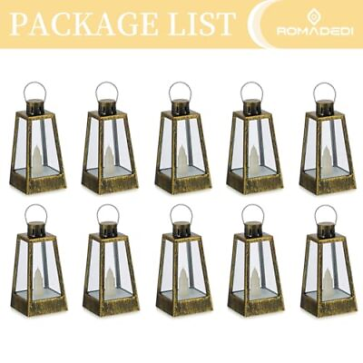 #ad Mini Lantern Decorative for Wedding Centerpieces 10Pcs Gold Vintage Candle $42.06