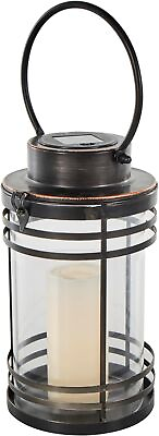 #ad Metal Candle Lantern With Round Circle LinesTop Loop For Easy Hanging Black $37.14