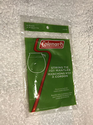 #ad Coleman Lantern Mantles 21A104 String Tie #21 Mantles 4 Pack New NOS $7.99