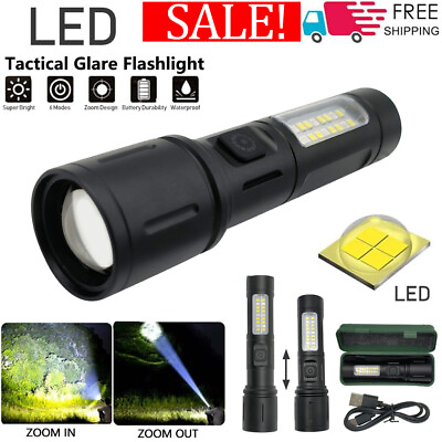 #ad 990000000Lumens Super Bright Flashlight LED Rechargeable High Powered Torch Lamp $10.60
