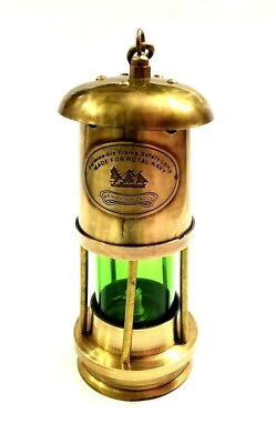 #ad 10quot; Brass Antique Finish Maritime Miner Oil Lamp Collectible Hanging Lantern $49.50