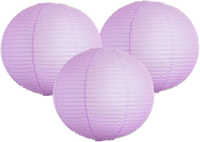 #ad Pack of 3 Round Paper Lanterns Lamp Wedding Birthday Party Decoration Lilac 4 $11.97