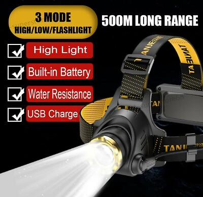 #ad 1200000lm Super Bright LED Headlamp Rechargeable Headlight Flashlight Torch Lamp $9.99