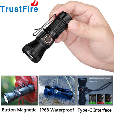 #ad #ad TrustFire 1050Lumen Small Pocket Clip Flashlight Rechargeable LED EDC Torch IP68 $28.99