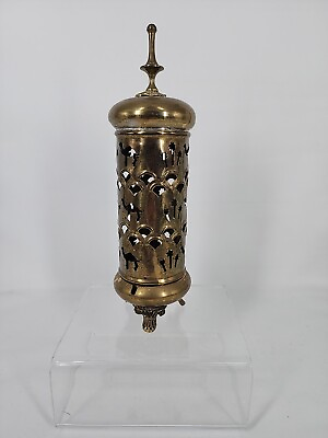 #ad #ad Vintage Footed Brass Taper Candle Lantern Moroccan Style Indian Brass Camel Boho $40.00