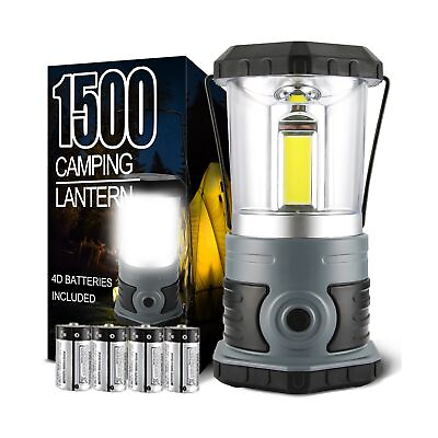 #ad LED Camping Lantern Battery Powered 1500 Lumen COB Camping Light 4*D Batterie... $51.99