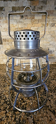 #ad Dietz No. 39 City of New York Steel Clad Railroad Lantern with Globe Excellent $249.95