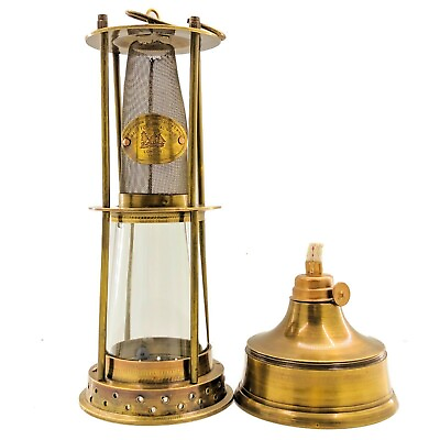 #ad Brass Miner Oil lamp Brass Antique Safety Ship Lantern Vintage Style Lanterns $66.72