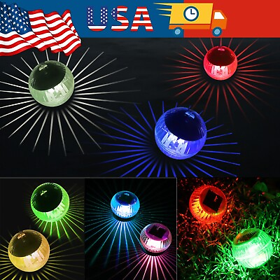 #ad Solar Swimming Pool Floating Pond Light Color Changing Spa Garden LED Decor Lamp $9.95