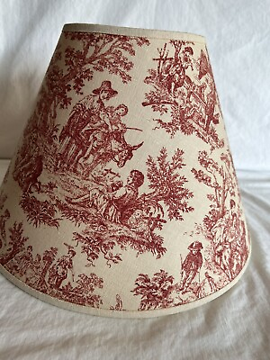 #ad VINTAGE FABRIC TABLE LAMP SHADE 10 Inch Depicts Country Life 2 Available $99.00