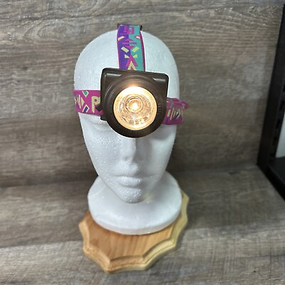#ad #ad Petzl Headlamp Micro Water Resistant Pink Purple Head Strap Adjustable Works $21.99